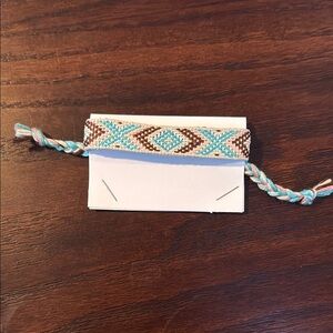 Handwoven Brown and Blue Bracelet